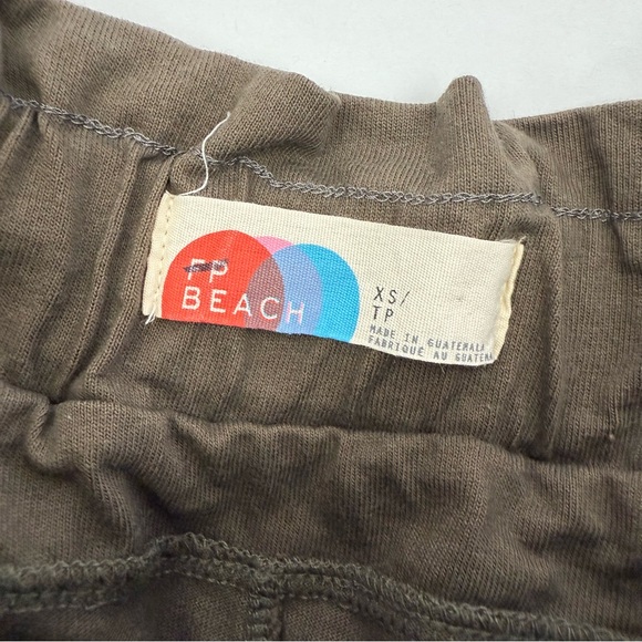 Free People Beach Palma Wide Leg Pants Pewter Green Boho Bohemian Paper Bag - Picture 13 of 15